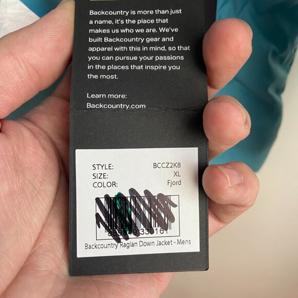 NWT Backcountry Fjord Blue Raglan Allied Down Jacket - Picture 5 of 9